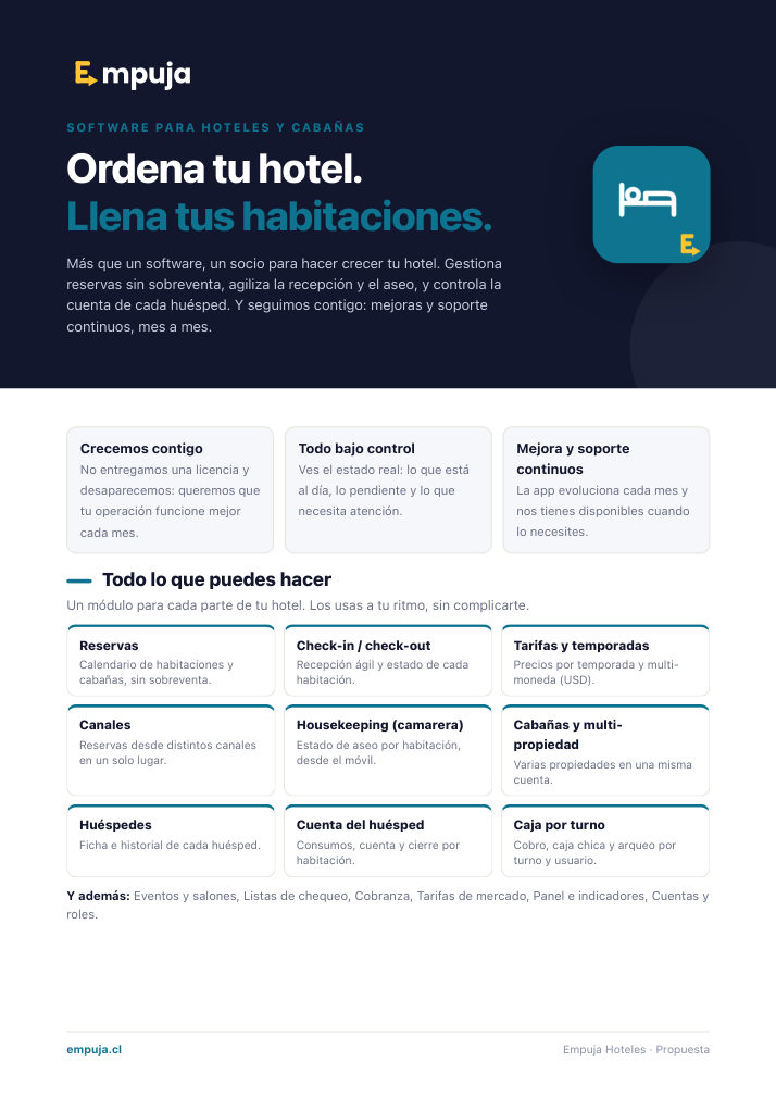 Portada de la propuesta comercial de Empuja Hoteles